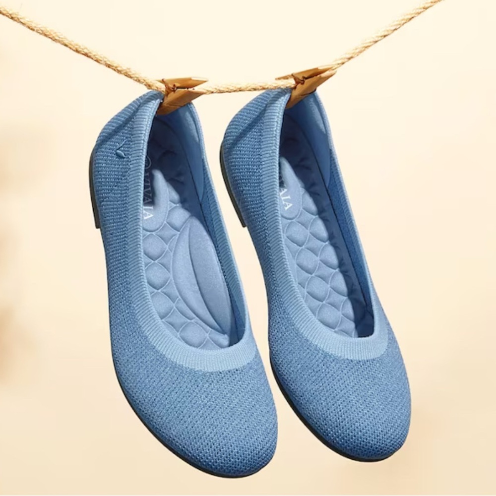 Blue denim washable Women's Shoes round toe Claire all day wear flats Vivaia 37
